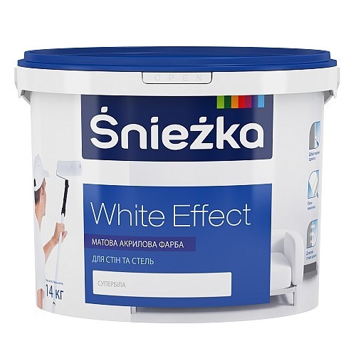Краска в/е акриловая матовая «Снежка WHITE EFFECT» белая 5л (7кг)