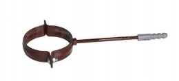 Хомут труби металлический D100 з дюбелем 160мм NEW коричневый "Инсталпласт" (50шт)